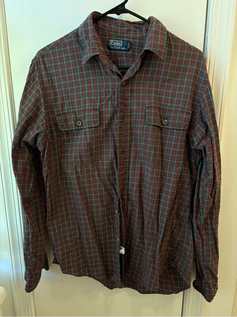 Vintage Polo Ralph Lauren plaid shirt patch pockets Medium